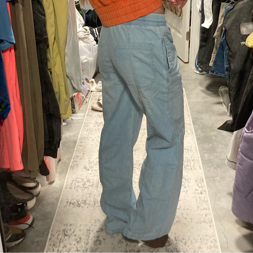Free People Light Blue Wide-Leg Drawstring Pants - Picture 7 of 7